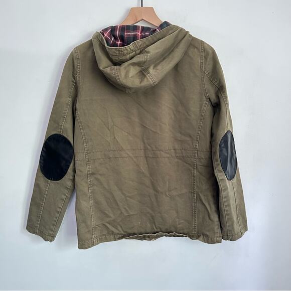 Topshop Zip Up Hooded Utility Jacket Green Size 6 - Picture 6 of 9